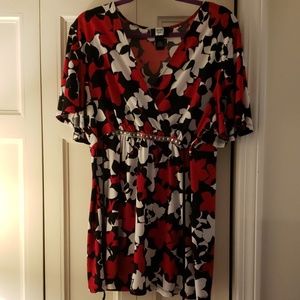 Faux wrap top with tie